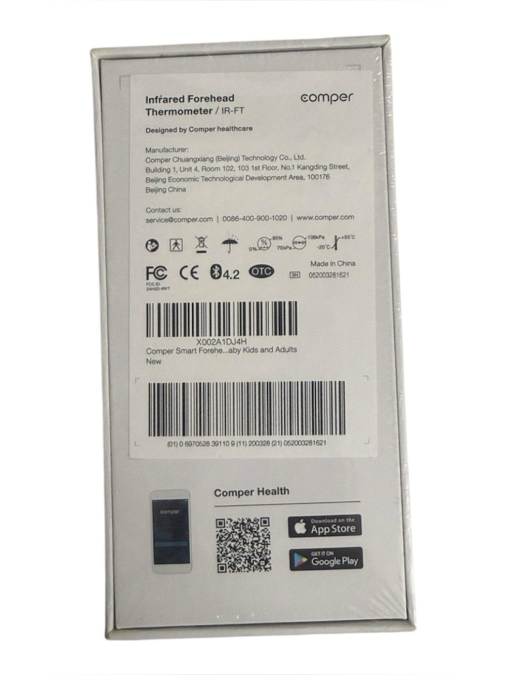 Comper Infrared SMART No-Touch Forehead Thermometer - Digital Display Uses App - Picture 3 of 4